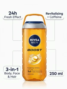 ژل شستشو 3در1 مردانه نیوا مدل Boost حجم 250میل - تصویر 2